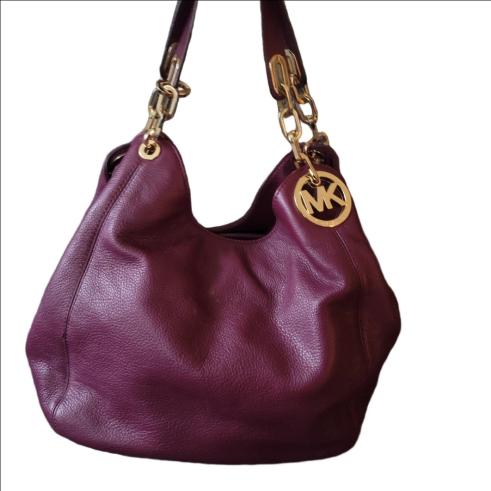 Michael Kors Fulton Pebbled Leather Hobo Shoulder Bag - Picture 15 of 15